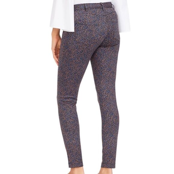 J. McLaughlin Straight Leg Stretch Pant - Navy/Orange Speckled - Picture 2 of 9